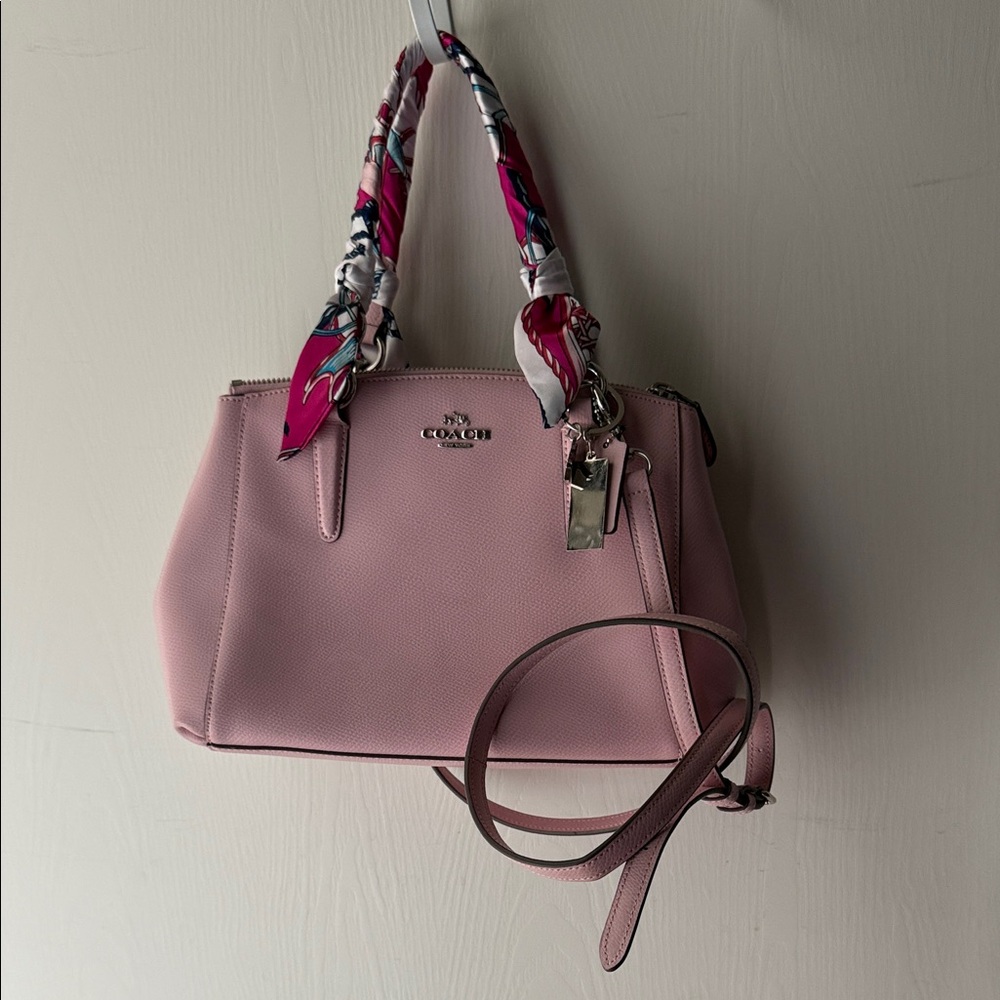Coach Light Pink Satchel with Patterned Handles